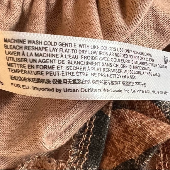 ANTHROPOLOGIE Daily Practice Ruffled Mini Dress Animal Print Brown Size XS - Picture 13 of 14